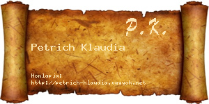 Petrich Klaudia névjegykártya